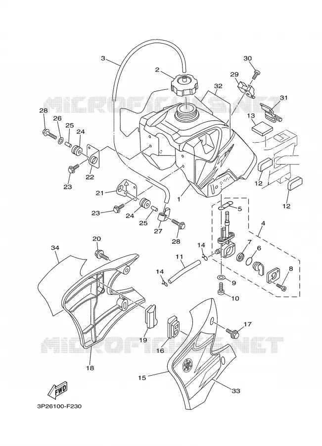 RESERVOIR A ESSENCE Yamaha MOTO 90 2007 TTRE  TTR90EW