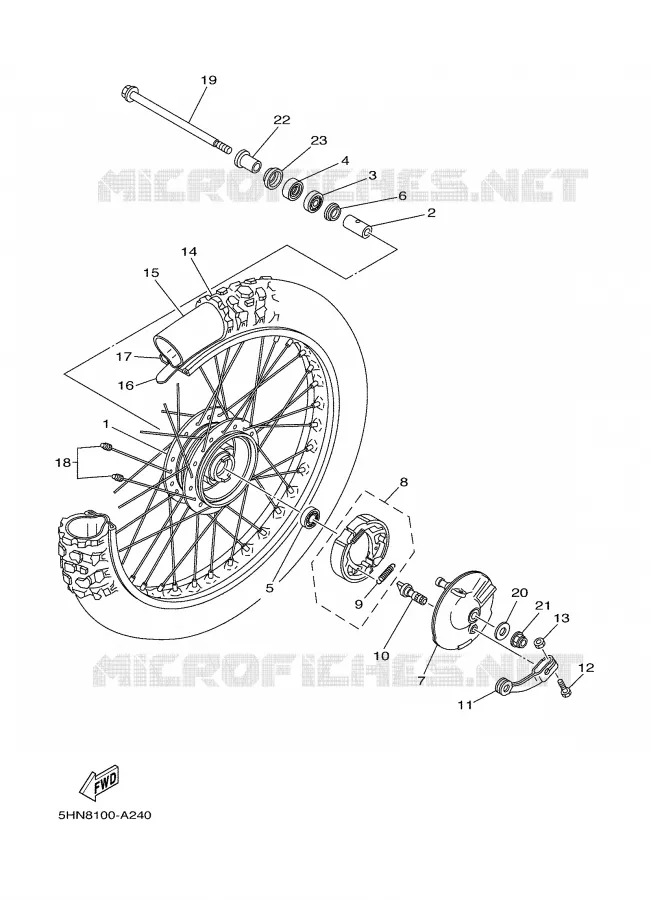ROUE AVANT Yamaha MOTO 90 2007 TTRE  TTR90EW