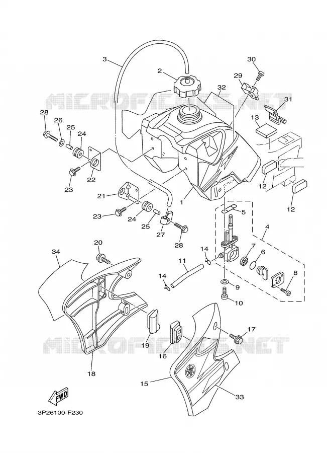 RESERVOIR A ESSENCE Yamaha MOTO 90 2007 TTRE  TTR90EW