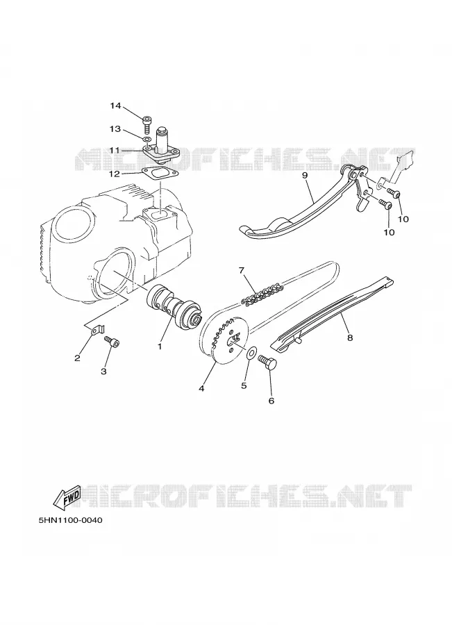 ARBRE A CAMES / CHAINE DE DISTRIBUTION Yamaha MOTO 90 2000 TTR  TTR90M