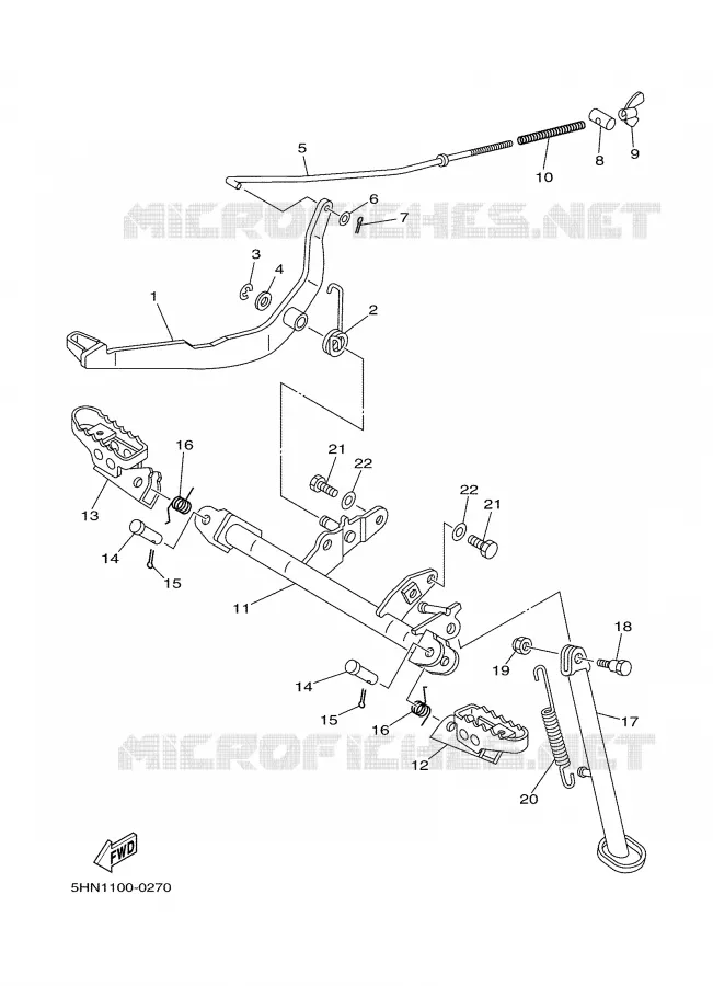 SUPPORT / REPOSE PIEDS Yamaha MOTO 90 2001 TTR  TTR90N