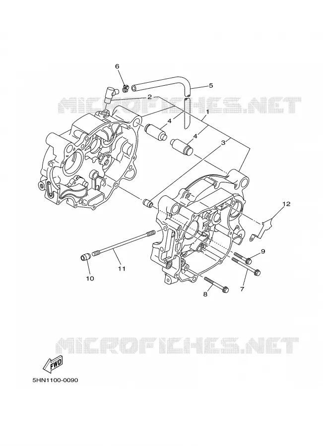 CARTER MOTEUR Yamaha MOTO 90 2002 TTR  TTR90P