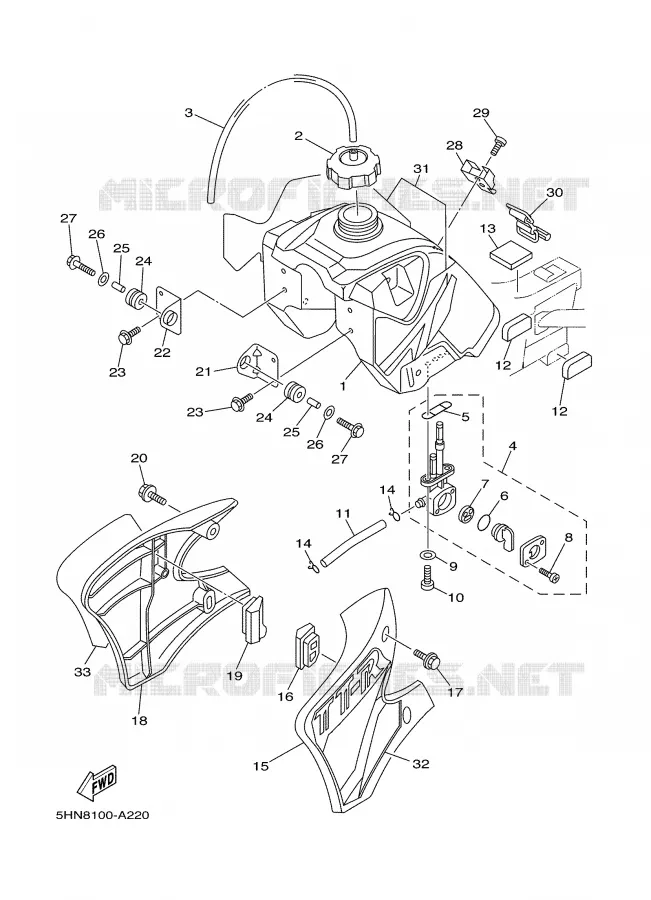 RESERVOIR A ESSENCE Yamaha MOTO 90 2002 TTR  TTR90P