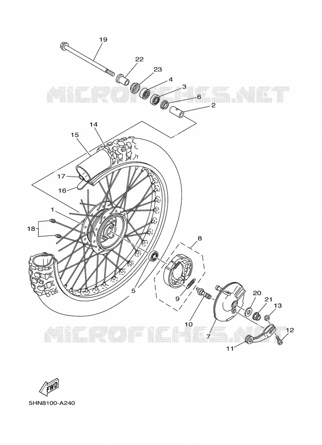 ROUE AVANT Yamaha MOTO 90 2002 TTR  TTR90P