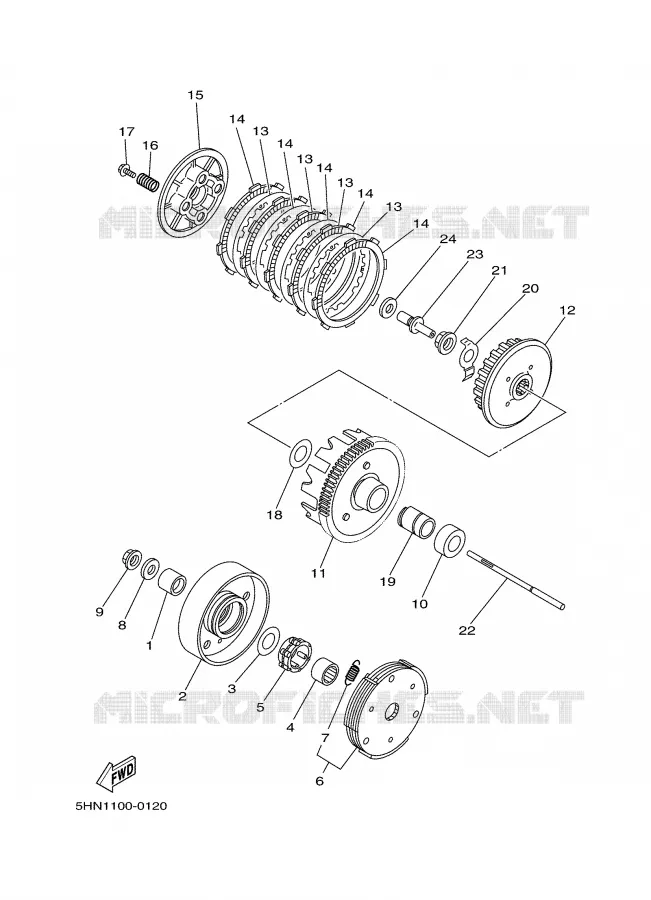 EMBRAYAGE DE DEMARREUR Yamaha MOTO 90 2003 TTR  TTR90R