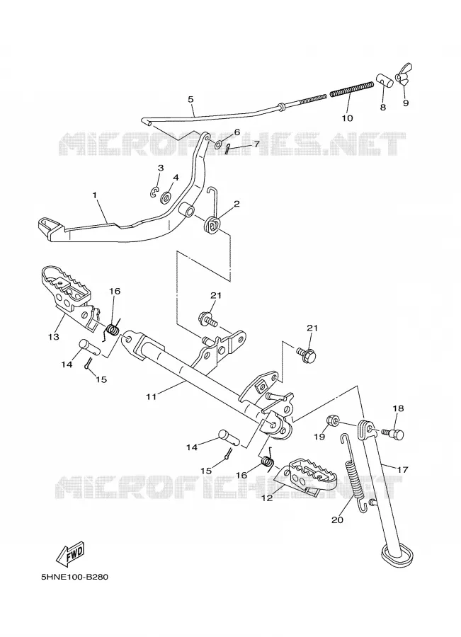 BEQUILLE / REPOSE PIEDS Yamaha MOTO 90 2004 TTR  TTR90S