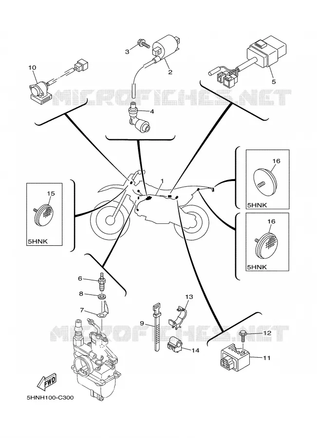 PARTIE ELECTRIQUE 1 Yamaha MOTO 90 2004 TTR  TTR90S