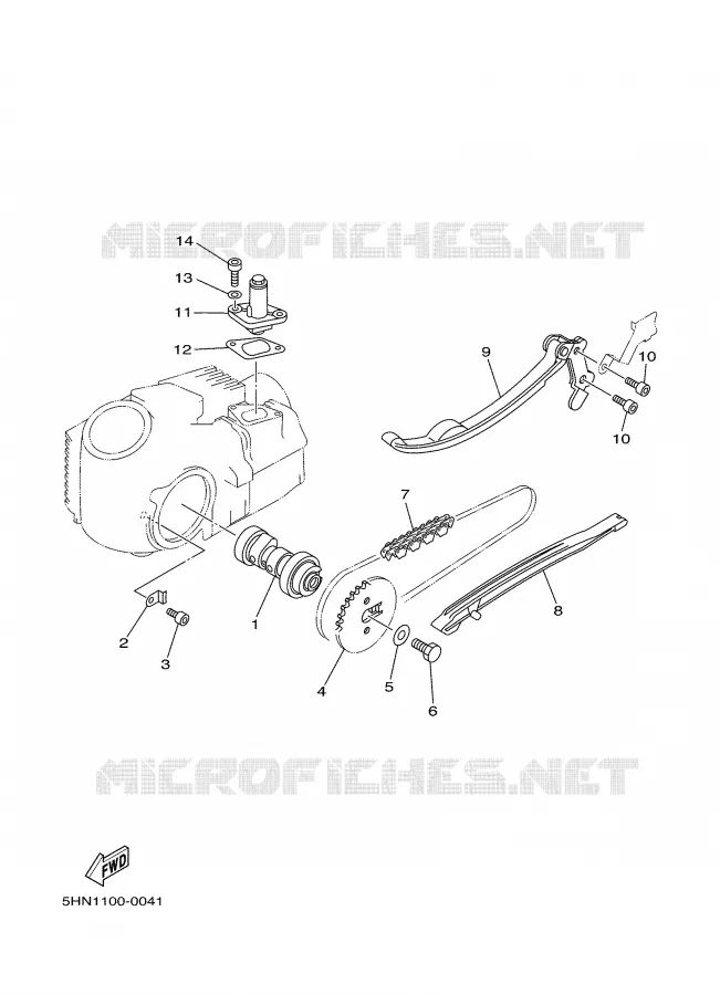 ARBRE A CAMES / CHAINE DE DISTRIBUTION Yamaha MOTO 90 2005 TTR  TTR90T