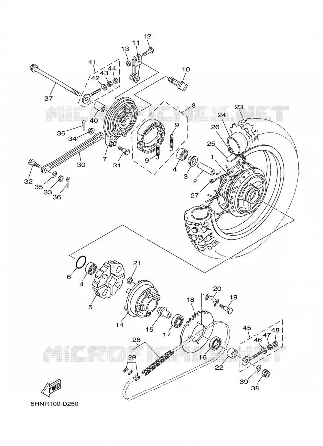 ROUE ARRIERE Yamaha MOTO 90 2005 TTR  TTR90T