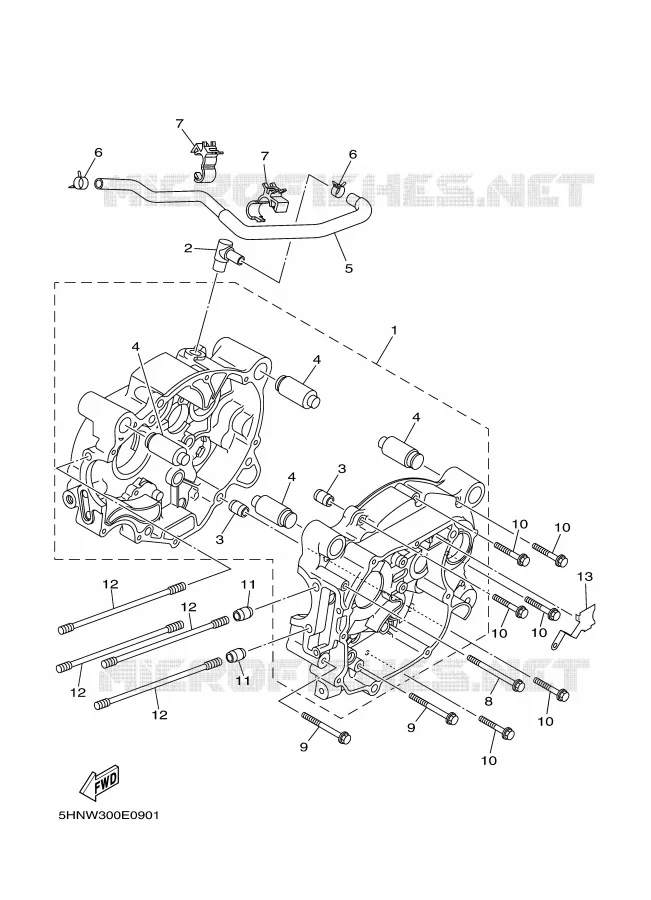 CARTER MOTEUR Yamaha MOTO 90 2006 TTR  TTR90V