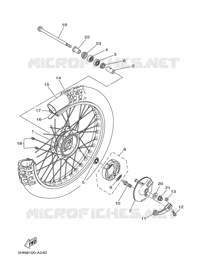 ROUE AVANT Yamaha MOTO 90 2006 TTR  TTR90V