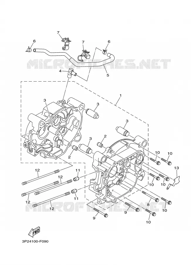 CARTER MOTEUR Yamaha MOTO 90 2007 TTR  TTR90W