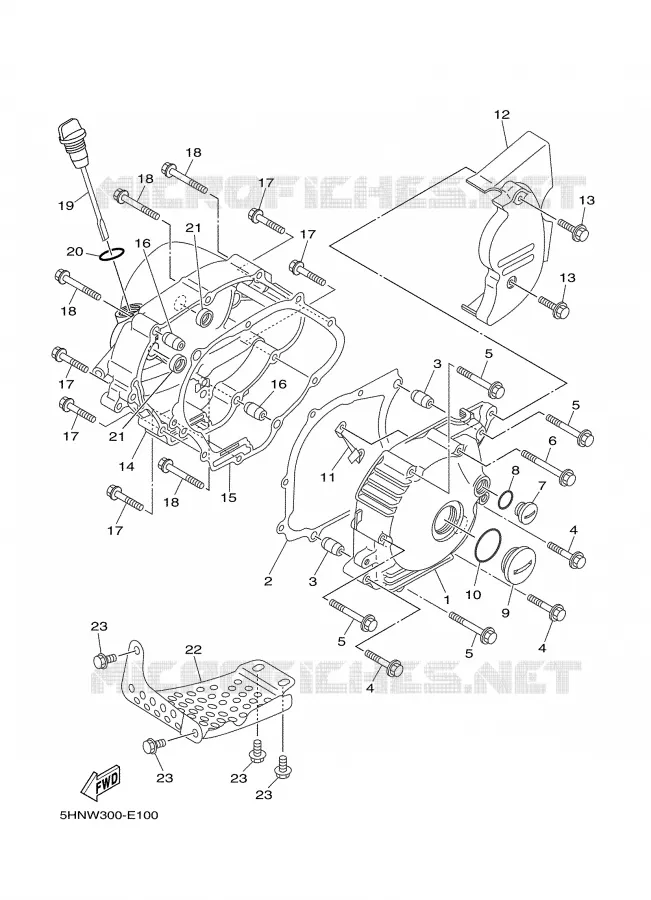 CARTER - MOTEUR 1 Yamaha MOTO 90 2007 TTR  TTR90W