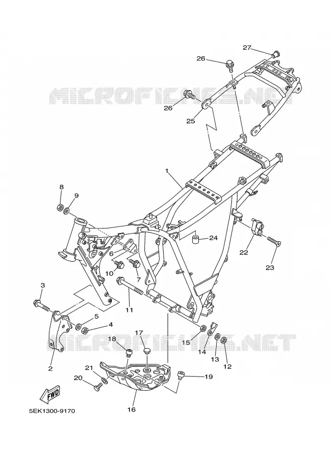 CADRE Yamaha MOTO 125 2000 TW  TW125