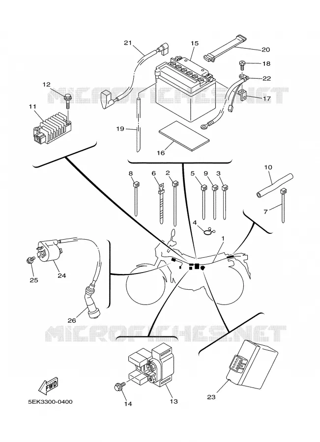 PARTIE ELECTRIQUE 1 Yamaha MOTO 125 2000 TW  TW125