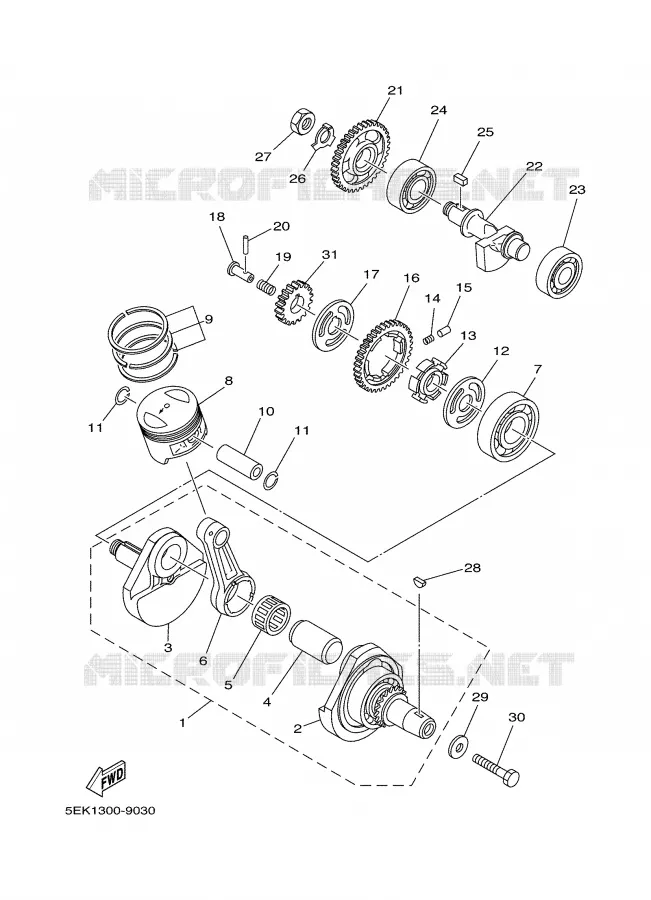 VILEBREQUIN / PISTON Yamaha MOTO 125 2000 TW  TW125