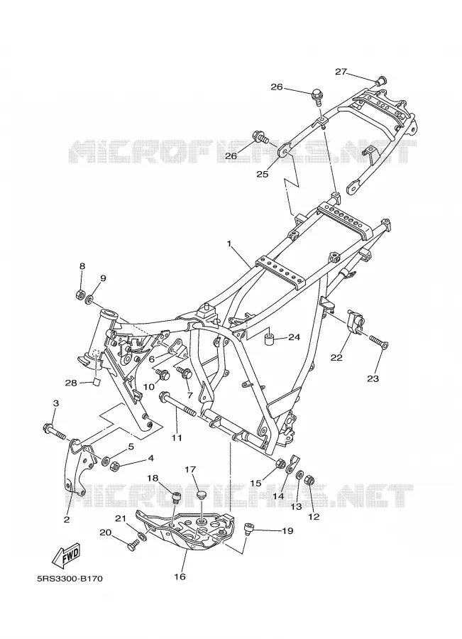 CADRE Yamaha MOTO 125 2003 TW  TW125