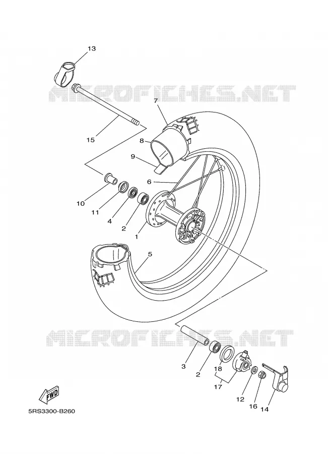 ROUE AVANT Yamaha MOTO 125 2003 TW  TW125