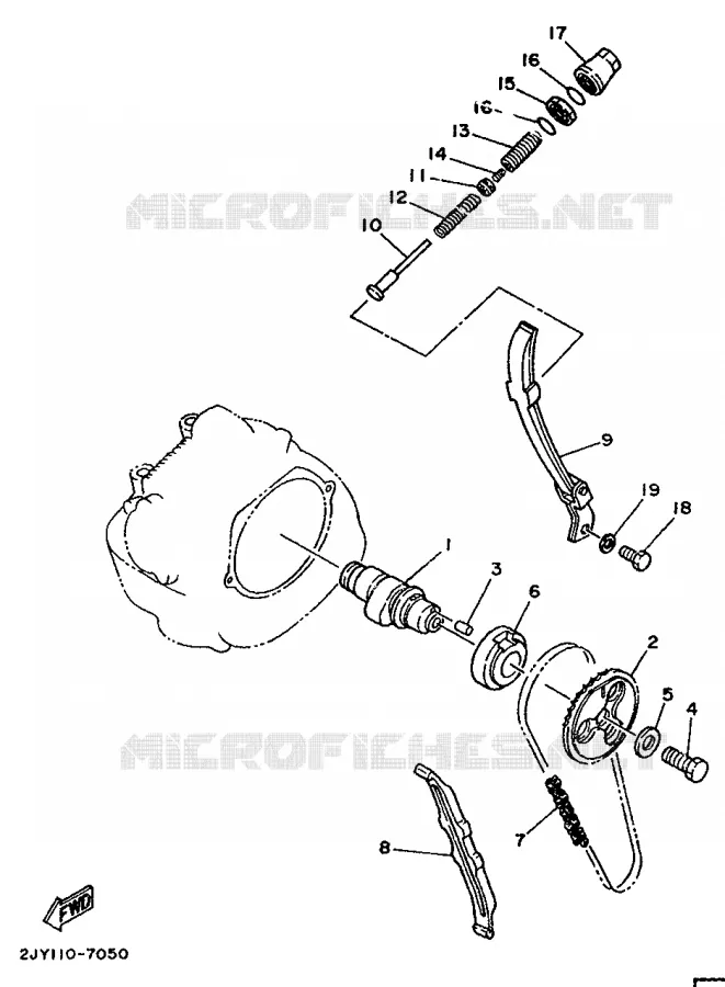 ARBRE A CAMES / CHAINE DE DISTRIBUTION Yamaha MOTO 200 1994 TW  TW200E