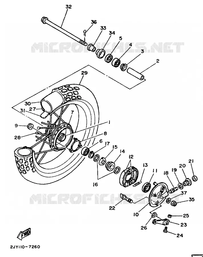 ROUE AVANT Yamaha MOTO 200 1994 TW  TW200E