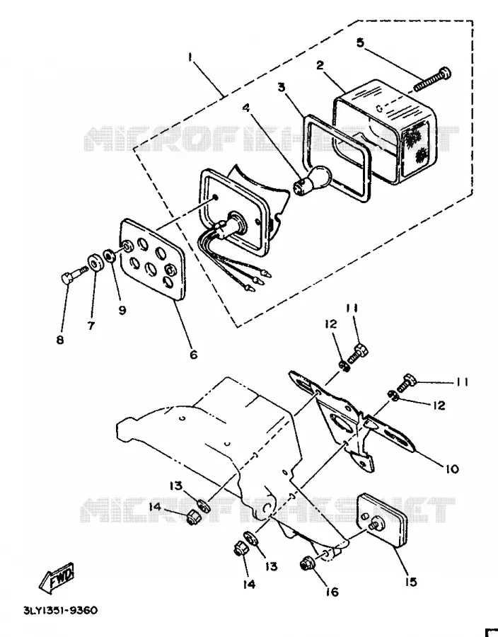 FEU ARRIERE Yamaha MOTO 200 1994 TW  TW200E