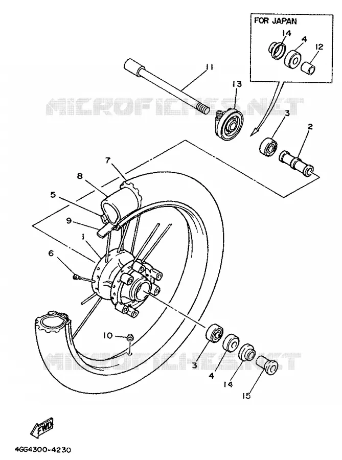 ROUE AVANT Yamaha MOTO 250 1996 TY  TY250Z