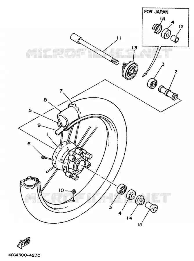 ROUE AVANT Yamaha MOTO 250 1996 TY  TY250Z