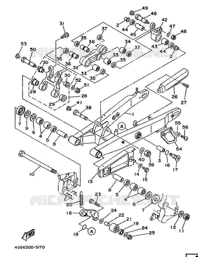 BRAS ARRIERE Yamaha MOTO 250 1996 TY  TY250Z