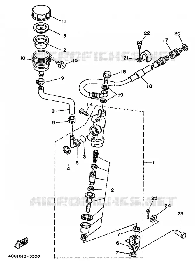 MAITRE CYLINDRE DE FREIN ARRIERE Yamaha MOTO 250 1996 TY  TY250Z