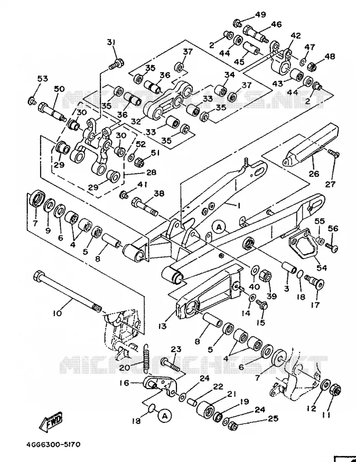BRAS ARRIERE Yamaha MOTO 250 1996 TY  TY250Z