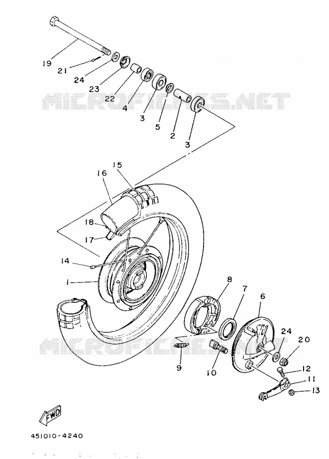 ROUE AVANT Yamaha MOTO 80 1987 TY  TY80
