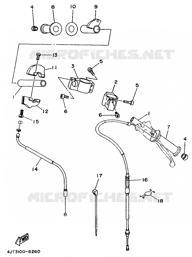 GUIDON ET CABLES Yamaha MOTO 125 1997 TZ  TZ125