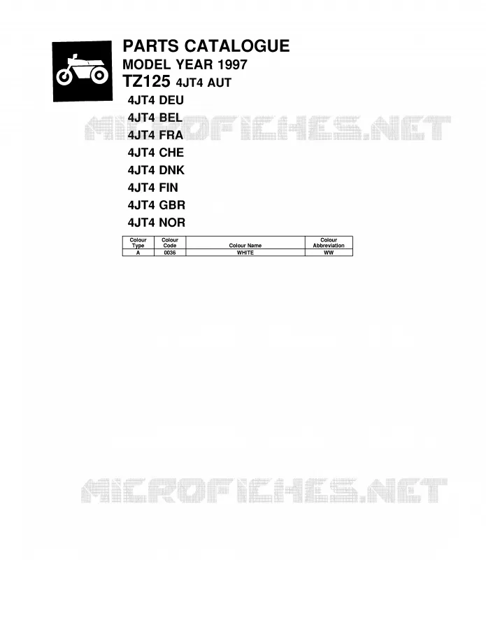 * CATALOG PREFACE * Yamaha MOTO 125 1997 TZ  TZ125