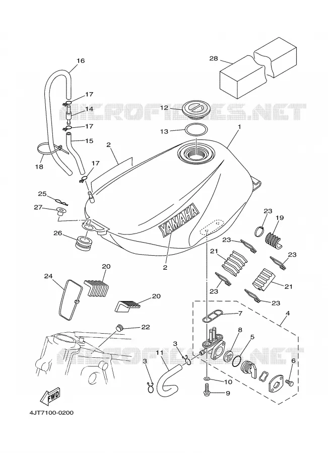 RESERVOIR A ESSENCE Yamaha MOTO 125 2000 TZ  TZ125