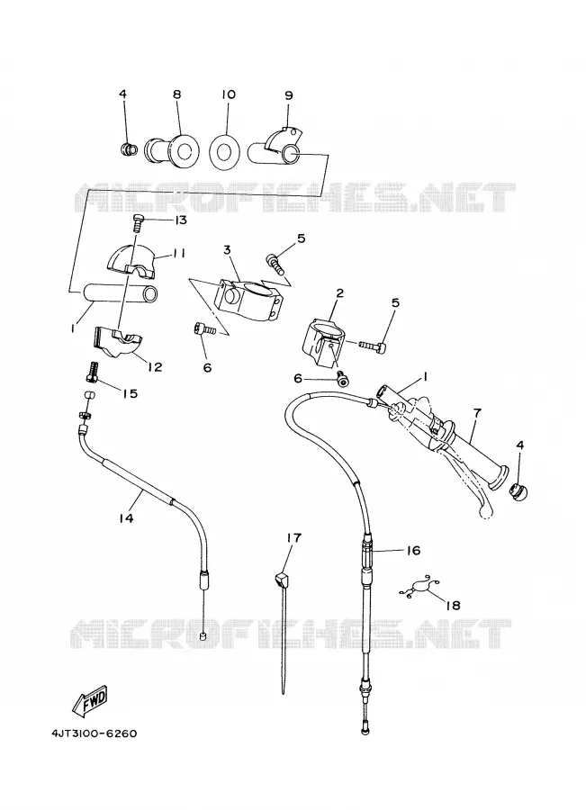 GUIDON ET CABLES Yamaha MOTO 125 2000 TZ  TZ125