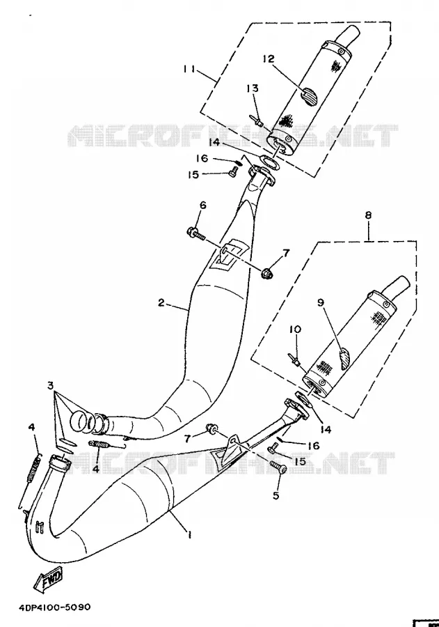 ECHAPPEMENT Yamaha MOTO 250 1995 TZ  TZ250
