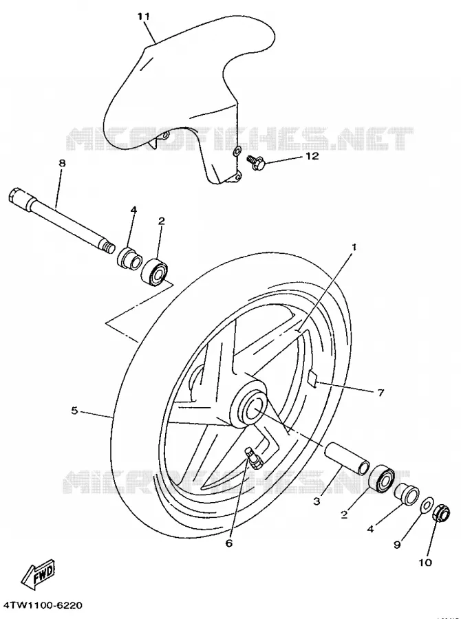 ROUE AVANT Yamaha MOTO 250 1996 TZ  TZ250