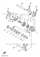 BARILLET DE SELECTION / FOURCHETTES pour Yamaha TZ 1996