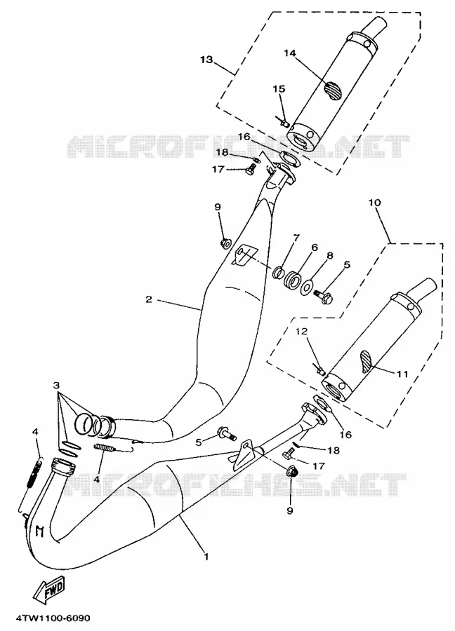 ECHAPPEMENT Yamaha MOTO 250 1998 TZ  TZ250
