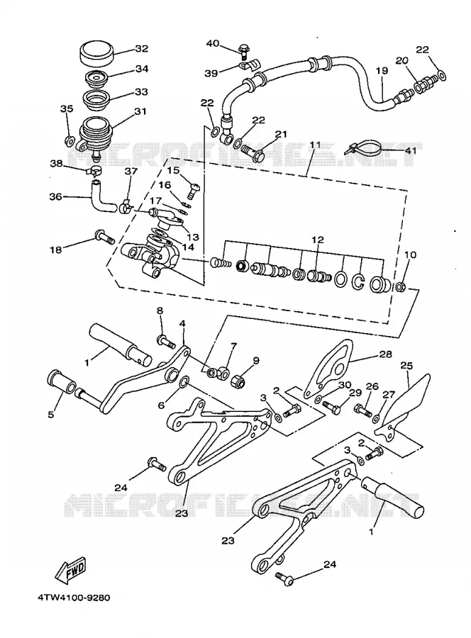SUPPORT / REPOSE PIEDS Yamaha MOTO 250 1999 TZ  TZ250
