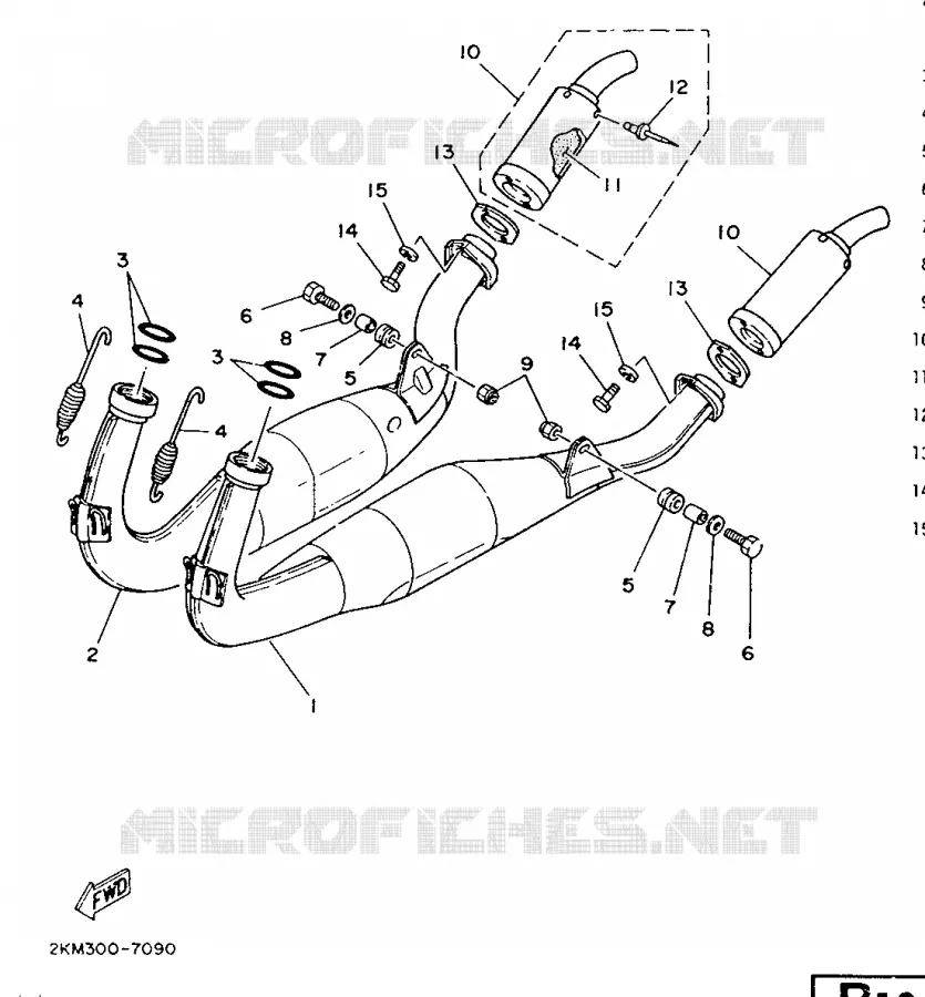 ECHAPPEMENT Yamaha MOTO 250 1987 TZ  TZ250T