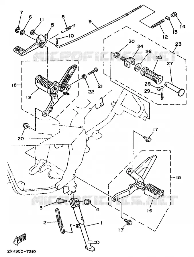 SUPPORT / REPOSE PIEDS Yamaha MOTO 125 1989 TZR  TZR125
