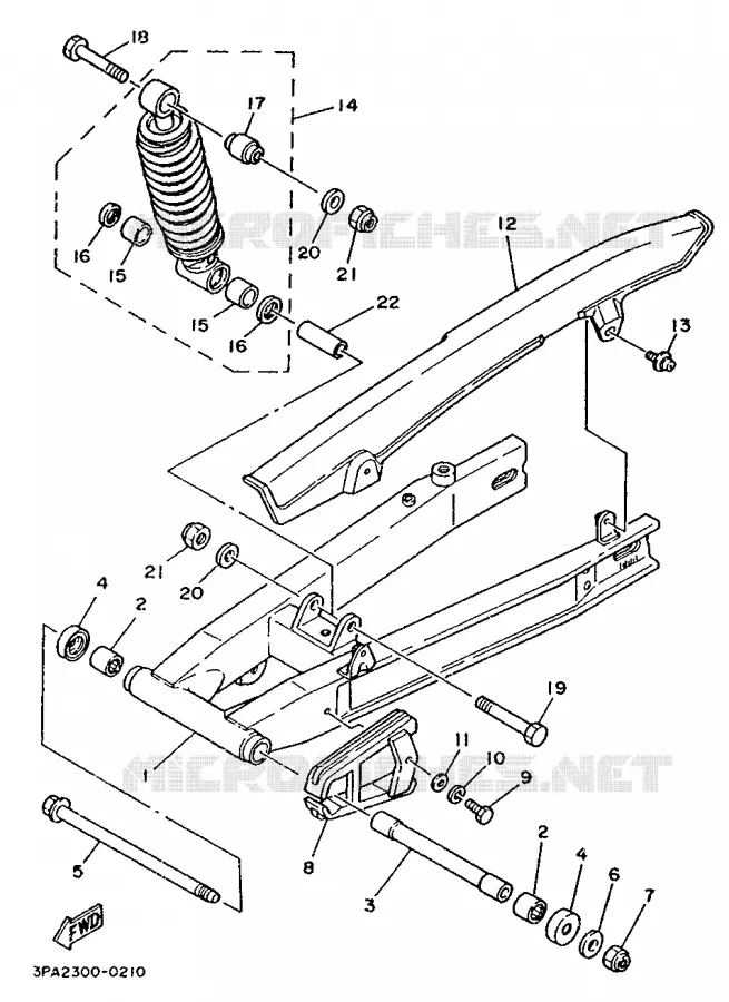 BRAS OSCILLANT / AMORTISSEUR Yamaha MOTO 125 1992 TZR  TZR125