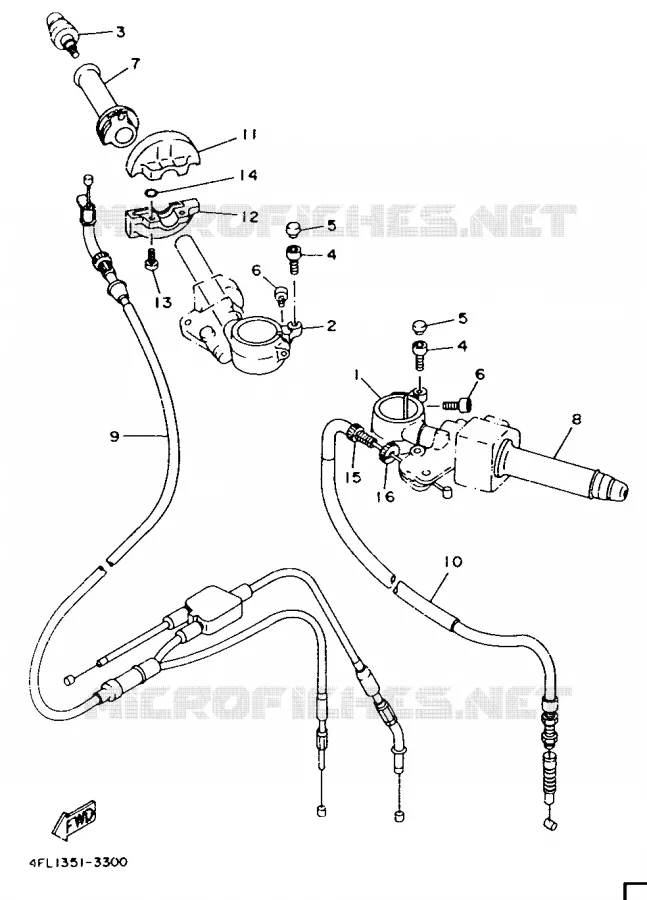 GUIDON ET CABLES Yamaha MOTO 125 1997 TZR  TZR125
