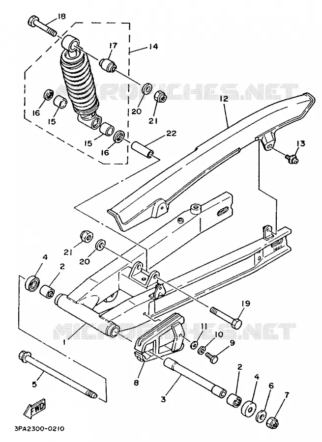 BRAS OSCILLANT / AMORTISSEUR Yamaha MOTO 125 1990 TZR  TZR125L