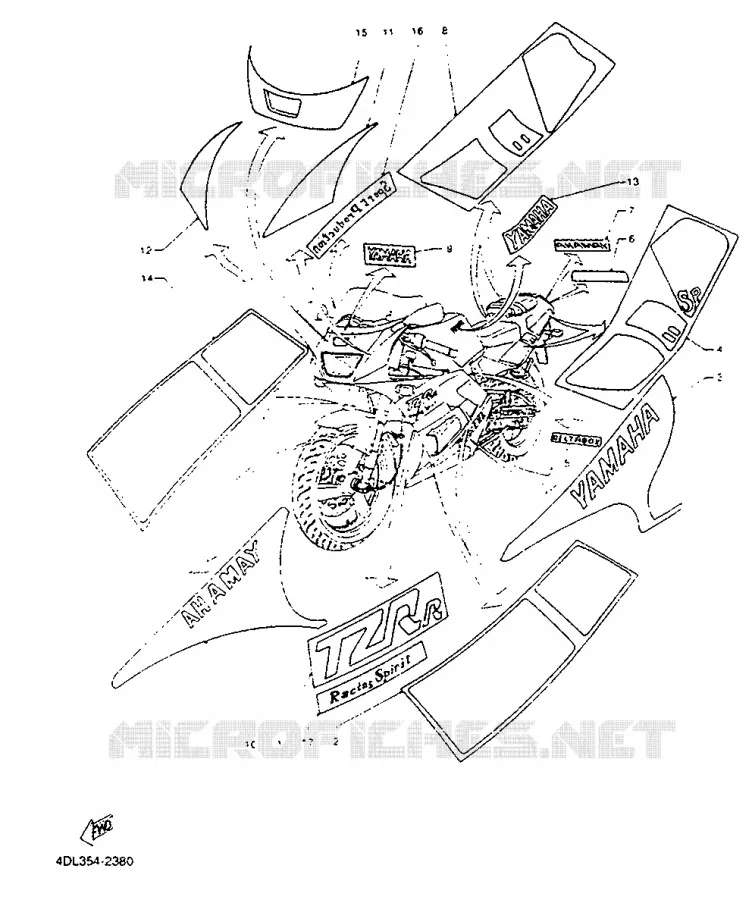 EMBLEME Yamaha MOTO 125 1992 TZR  TZR125R