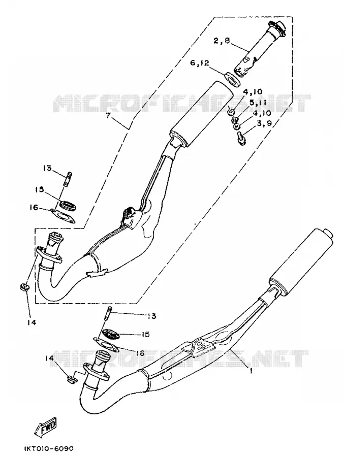 ECHAPPEMENT Yamaha MOTO 250 1987 TZR  TZR250