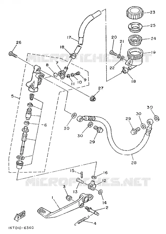 MAITRE CYLINDRE DE FREIN ARRIERE Yamaha MOTO 250 1987 TZR  TZR250