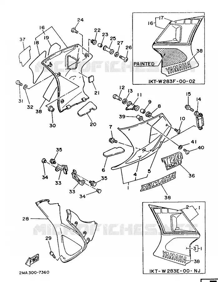 CARENAGES 2 Yamaha MOTO 250 1987 TZR  TZR250