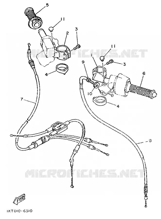 GUIDON ET CABLES Yamaha MOTO 250 1988 TZR  TZR250